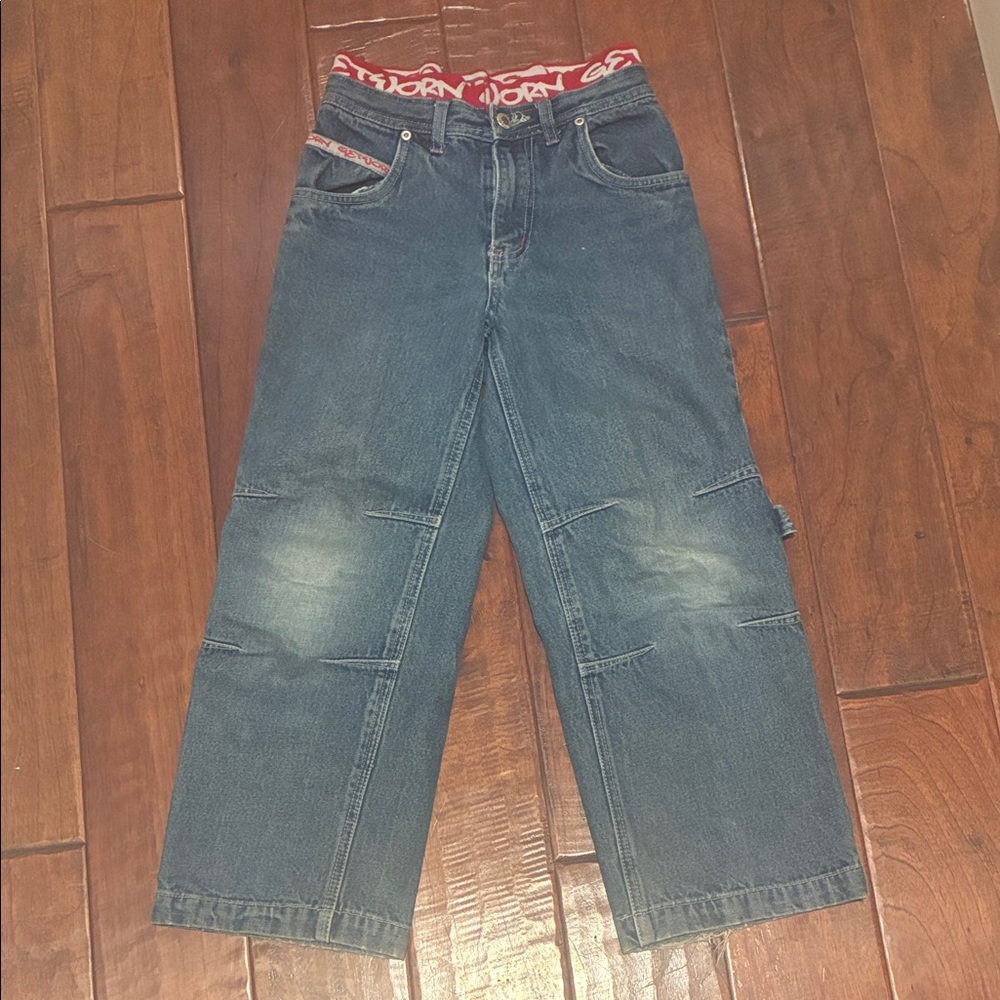 Vintage Kids Blue Denim Skateboard Jeans. JNCO style kids jeans